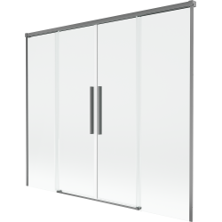 Mexen Rox parawan nawannowy 2-skrzydłowy rozsuwany 170 x 150 cm, transparent, gun metal - 8C9-170-002-95-00