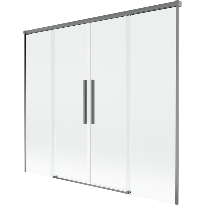 Mexen Rox parawan nawannowy 2-skrzydłowy rozsuwany 180 x 150 cm, transparent, gun metal - 8C9-180-002-95-00