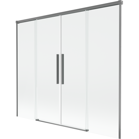 Mexen Rox parawan nawannowy 2-skrzydłowy rozsuwany 180 x 150 cm, transparent, gun metal - 8C9-180-002-95-00