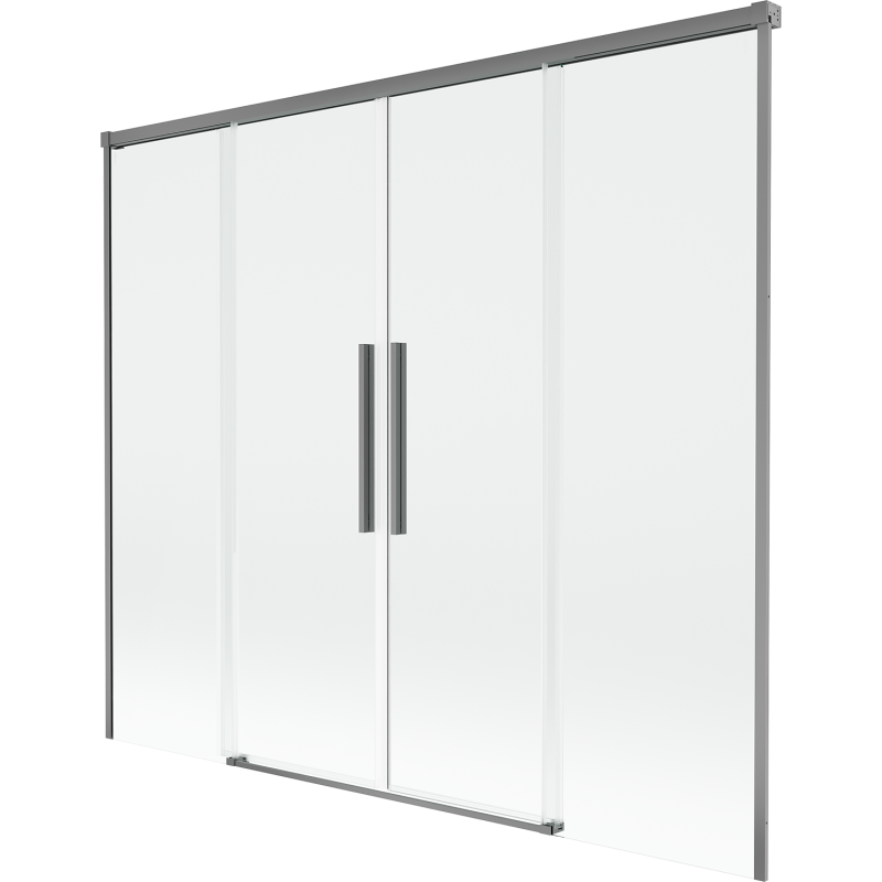 Mexen Rox parawan nawannowy 2-skrzydłowy rozsuwany 190 x 150 cm, transparent, gun metal - 8C9-190-002-95-00