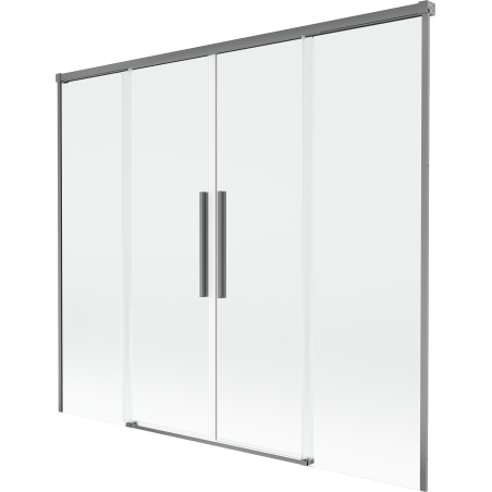 Mexen Rox parawan nawannowy 2-skrzydłowy rozsuwany 190 x 150 cm, transparent, gun metal - 8C9-190-002-95-00