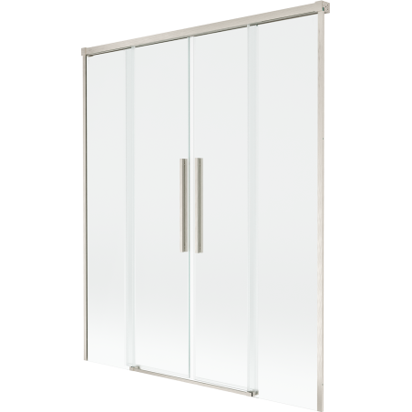 Mexen Rox parawan nawannowy 2-skrzydłowy rozsuwany 140 x 150 cm, transparent, nikiel szczotkowany - 8C9-140-002-97-00