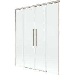 Mexen Rox parawan nawannowy 2-skrzydłowy rozsuwany 150 x 150 cm, transparent, nikiel szczotkowany - 8C9-150-002-97-00