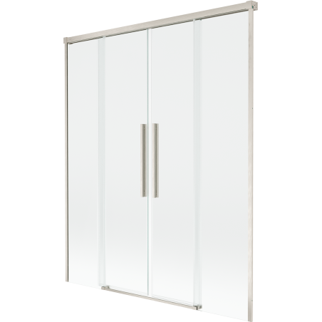 Mexen Rox parawan nawannowy 2-skrzydłowy rozsuwany 150 x 150 cm, transparent, nikiel szczotkowany - 8C9-150-002-97-00