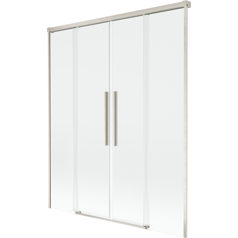 Mexen Rox parawan nawannowy 2-skrzydłowy rozsuwany 160 x 150 cm, transparent, nikiel szczotkowany - 8C9-160-002-97-00