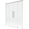 Mexen Rox parawan nawannowy 2-skrzydłowy rozsuwany 160 x 150 cm, transparent, nikiel szczotkowany - 8C9-160-002-97-00