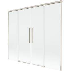 Mexen Rox parawan nawannowy 2-skrzydłowy rozsuwany 170 x 150 cm, transparent, nikiel szczotkowany - 8C9-170-002-97-00