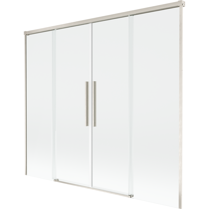 Mexen Rox parawan nawannowy 2-skrzydłowy rozsuwany 170 x 150 cm, transparent, nikiel szczotkowany - 8C9-170-002-97-00