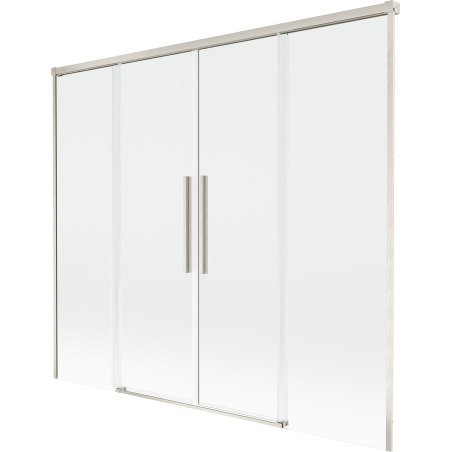 Mexen Rox parawan nawannowy 2-skrzydłowy rozsuwany 170 x 150 cm, transparent, nikiel szczotkowany - 8C9-170-002-97-00