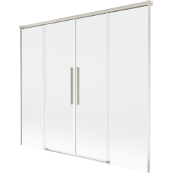 Mexen Rox parawan nawannowy 2-skrzydłowy rozsuwany 180 x 150 cm, transparent, nikiel szczotkowany - 8C9-180-002-97-00