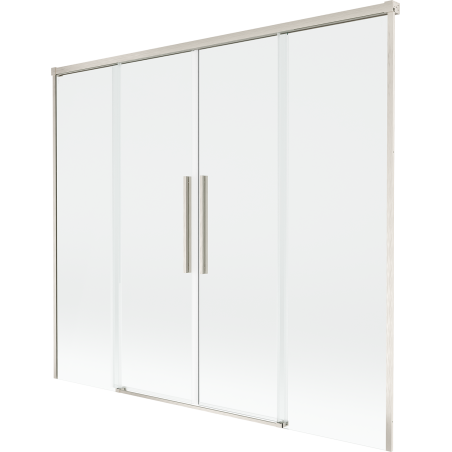Mexen Rox parawan nawannowy 2-skrzydłowy rozsuwany 180 x 150 cm, transparent, nikiel szczotkowany - 8C9-180-002-97-00