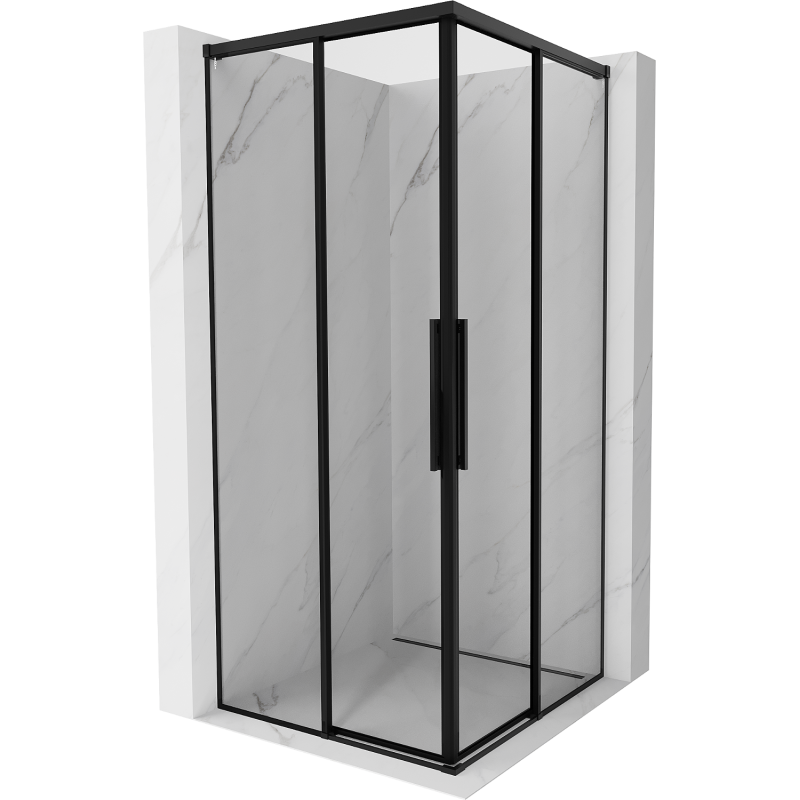 Mexen Rox Duo kabina prysznicowa rozsuwana 85 x 85 cm, czarna ramka, czarna - 8C2D-085-085-70-70
