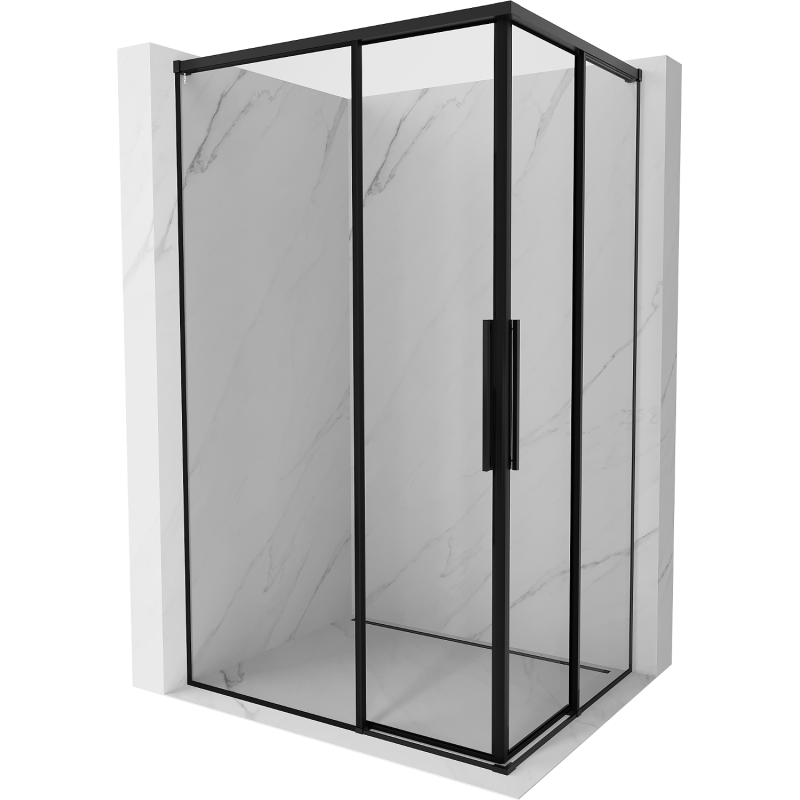 Mexen Rox Duo kabina prysznicowa rozsuwana 95 x 85 cm, czarna ramka, czarna - 8C2D-095-085-70-70