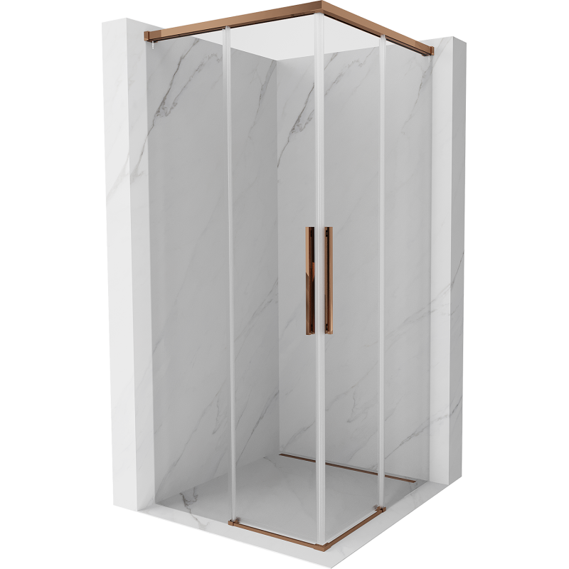 Mexen Rox Duo kabina prysznicowa rozsuwana 95 x 95 cm, transparent, różowe złoto - 8C2D-095-095-60-00