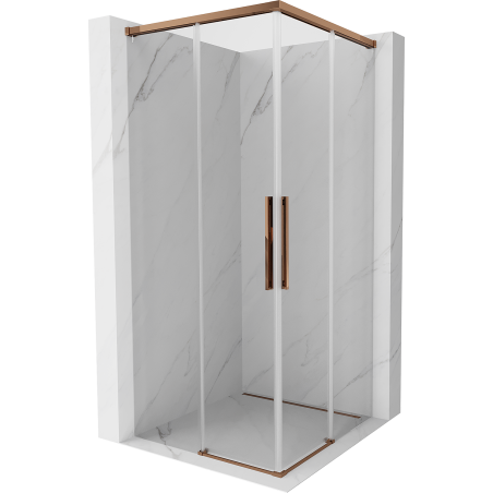 Mexen Rox Duo kabina prysznicowa rozsuwana 95 x 95 cm, transparent, różowe złoto - 8C2D-095-095-60-00