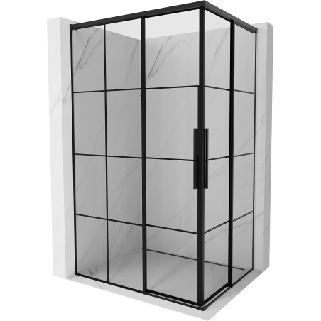 Mexen Rox Duo kabina prysznicowa rozsuwana 85 x 80 cm, czarna kratka, czarna - 8C2D-085-080-70-77