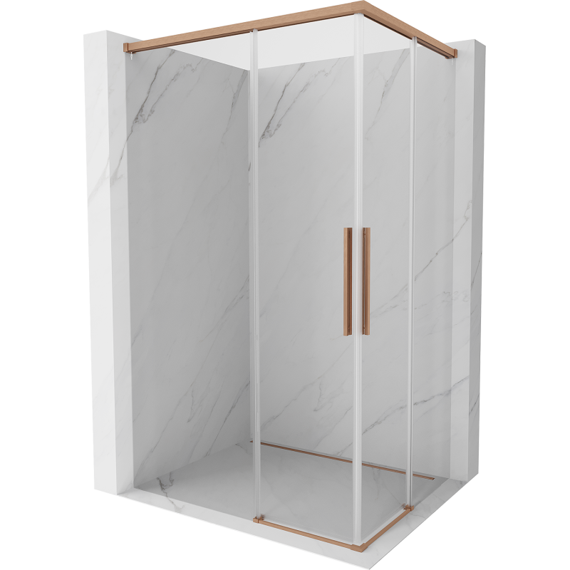 Mexen Rox Duo kabina prysznicowa rozsuwana 100 x 95 cm, transparent, miedź szczotkowana - 8C2D-100-095-65-00