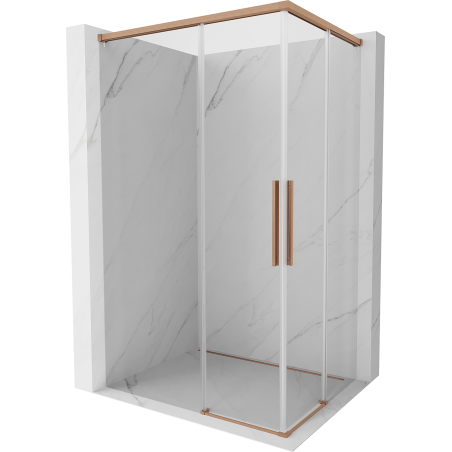 Mexen Rox Duo kabina prysznicowa rozsuwana 100 x 95 cm, transparent, miedź szczotkowana - 8C2D-100-095-65-00