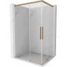 Mexen Rox Duo kabina prysznicowa rozsuwana 100 x 95 cm, transparent, miedź szczotkowana - 8C2D-100-095-65-00