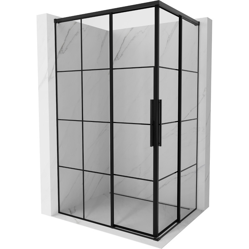 Mexen Rox Duo kabina prysznicowa rozsuwana 100 x 90 cm, czarna kratka, czarna - 8C2D-100-090-70-77