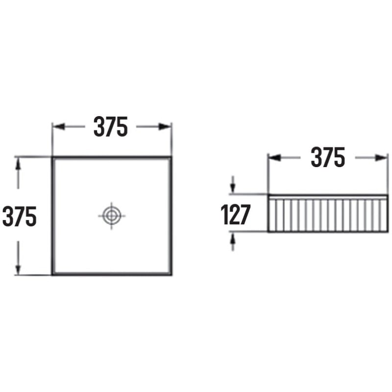 Mexen Grovo umywalka nablatowa ryflowana 37 x 37 cm, biała - 22303700