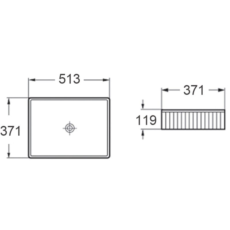 Mexen Grovo umywalka nablatowa ryflowana 51 x 37 cm, biała - 22305100