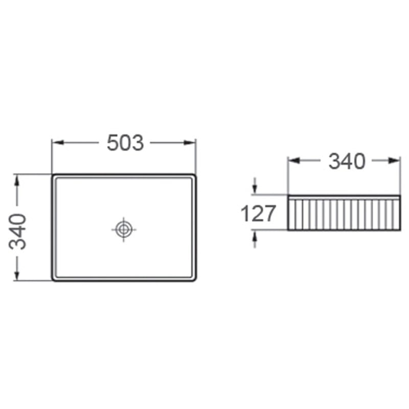Mexen Grovo umywalka nablatowa ryflowana 50 x 34 cm, biała - 22305000