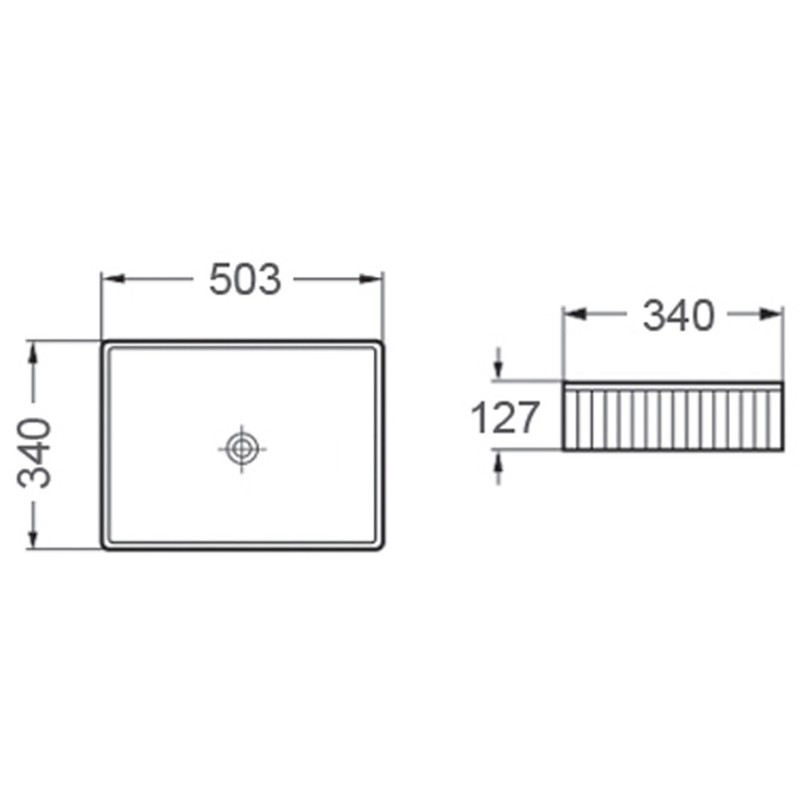 Mexen Grovo umywalka nablatowa ryflowana 50 x 34 cm, czarna mat - 22305085