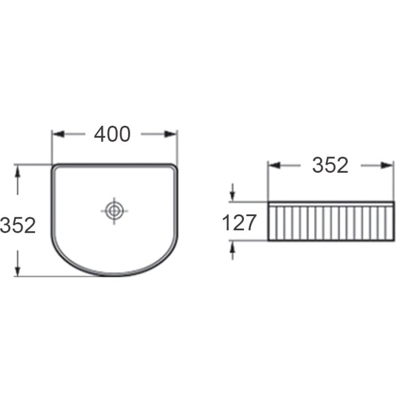Mexen Grovo umywalka nablatowa ryflowana 40 x 35 cm, czarna mat - 22304085
