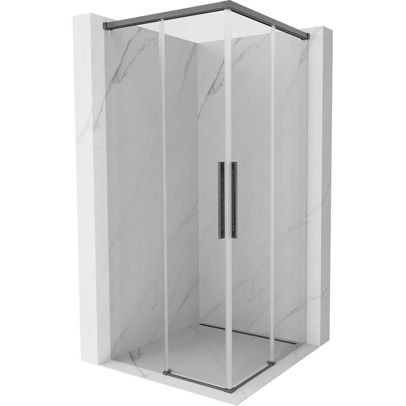 Mexen Rox Duo kabina prysznicowa rozsuwana 85 x 85 cm, transparent, gun gray szczotkowany - 8C2D-085-085-66-00