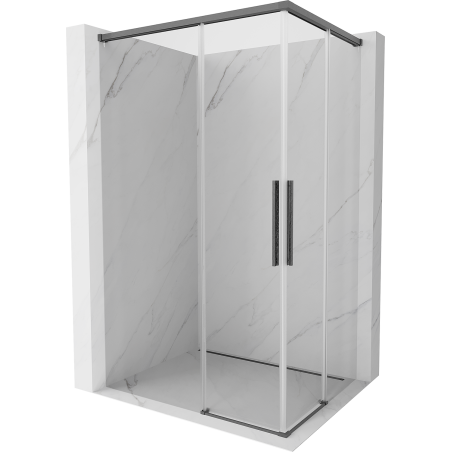Mexen Rox Duo kabina prysznicowa rozsuwana 90 x 85 cm, transparent, gun gray szczotkowany - 8C2D-090-085-66-00
