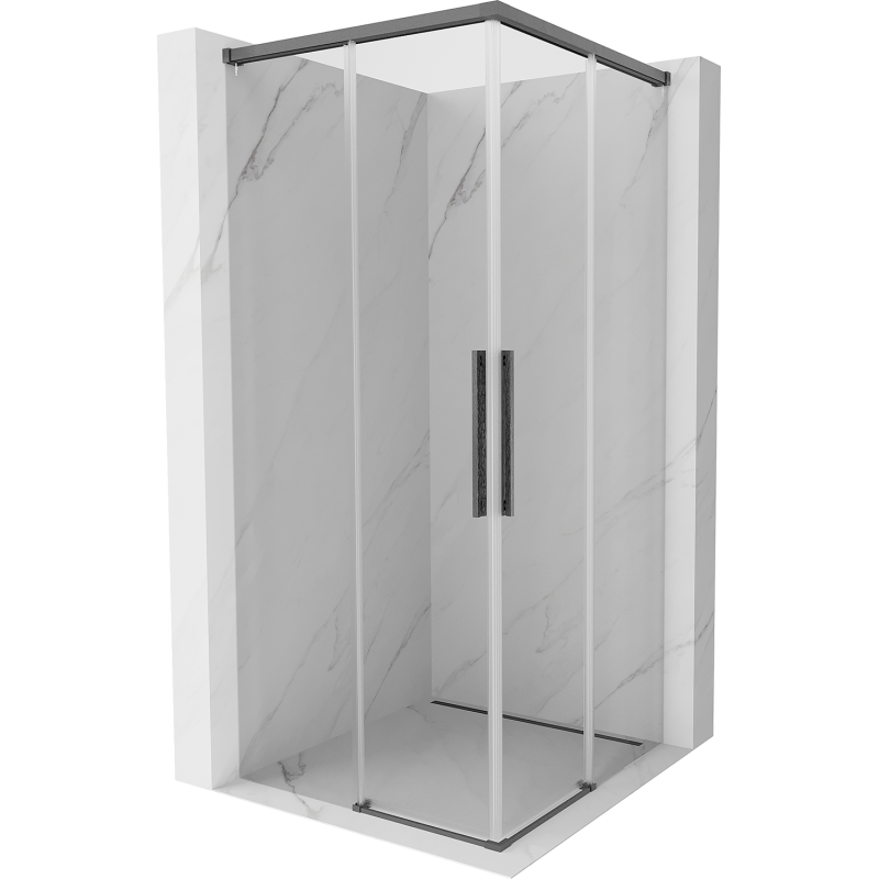 Mexen Rox Duo kabina prysznicowa rozsuwana 90 x 90 cm, transparent, gun gray szczotkowany - 8C2D-090-090-66-00