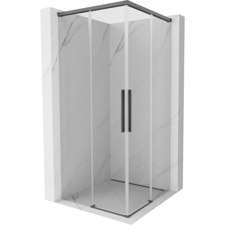 Mexen Rox Duo kabina prysznicowa rozsuwana 90 x 90 cm, transparent, gun gray szczotkowany - 8C2D-090-090-66-00