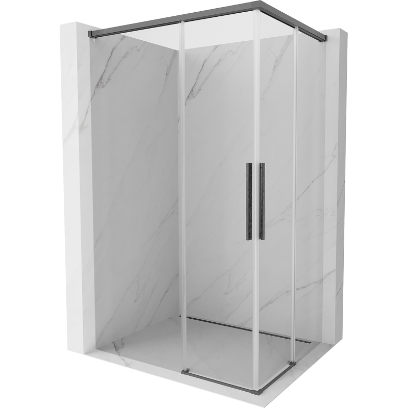 Mexen Rox Duo kabina prysznicowa rozsuwana 95 x 90 cm, transparent, gun gray szczotkowany - 8C2D-095-090-66-00