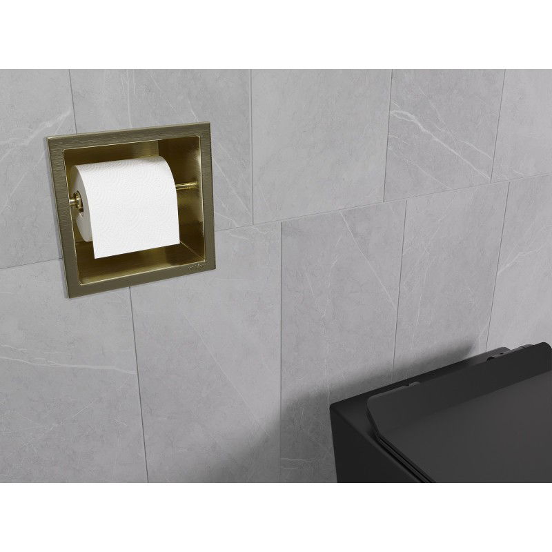 Mexen X-Wall-P uchwyt na papier toaletowy, złoty szczotkowany - 1953