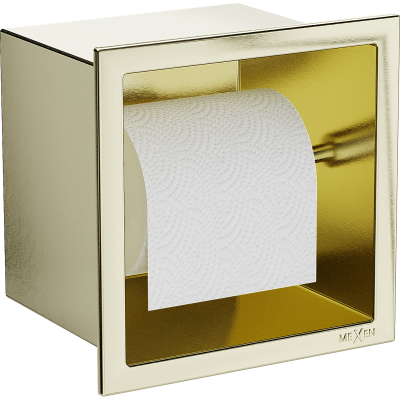 Mexen X-Wall-P uchwyt na papier toaletowy, złoty szczotkowany - 1953