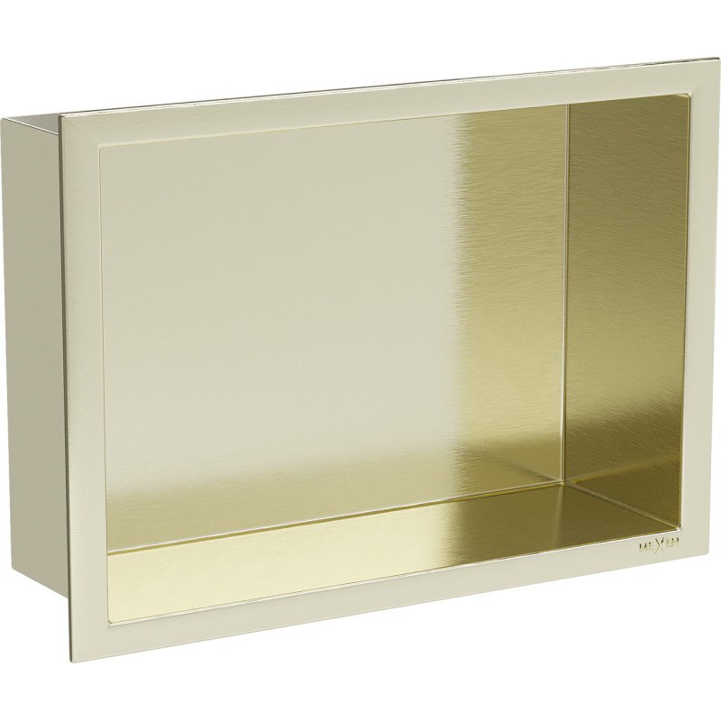 Mexen X-Wall-R półka wnękowa z kołnierzem 30 x 20 cm, złota szczotkowana - 1950302010