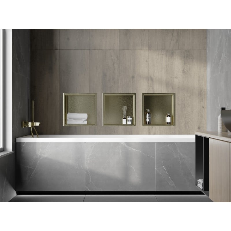 Mexen X-Wall-R półka wnękowa z kołnierzem 30 x 30 cm, złota szczotkowana - 1950303010