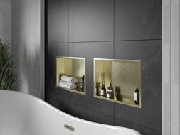 Mexen X-Wall-R półka wnękowa z kołnierzem 45 x 30 cm, złota szczotkowana - 1950453010