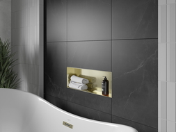 Mexen X-Wall-NR półka wnękowa bez kołnierza 60 x 20 cm, złota szczotkowana - 1951602010