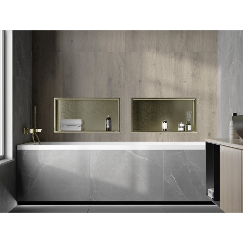 Mexen X-Wall-R półka wnękowa z kołnierzem 60 x 30 cm, złota szczotkowana - 1950603010