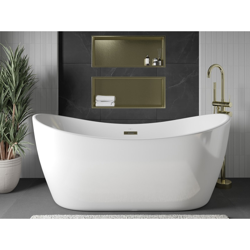 Mexen X-Wall-R półka wnękowa z kołnierzem 75 x 30 cm, złota szczotkowana - 1950753010