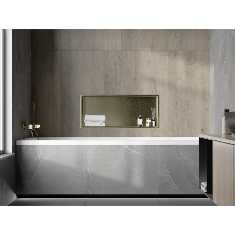 Mexen X-Wall-R półka wnękowa z kołnierzem 75 x 30 cm, złota szczotkowana - 1950753010