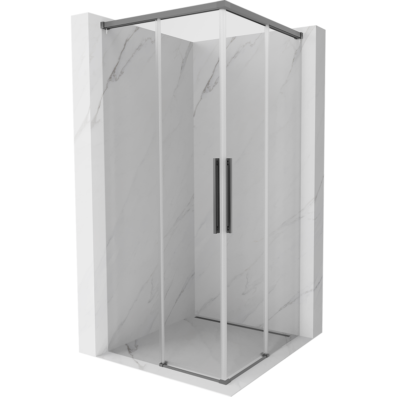 Mexen Rox Duo kabina prysznicowa rozsuwana 100 x 100 cm, transparent, gun metal - 8C2D-100-100-95-00