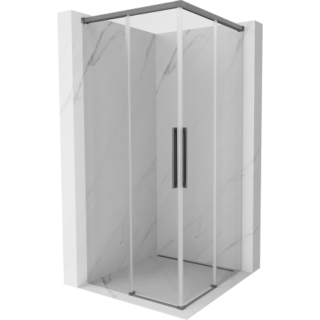 Mexen Rox Duo kabina prysznicowa rozsuwana 100 x 100 cm, transparent, gun metal - 8C2D-100-100-95-00