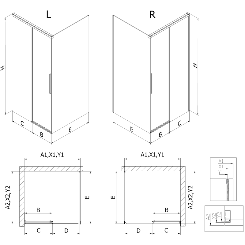 Mexen Rox kabina prysznicowa rozsuwana 100 x 80 cm, transparent, różowe złoto - 8C2-100-080-60-00