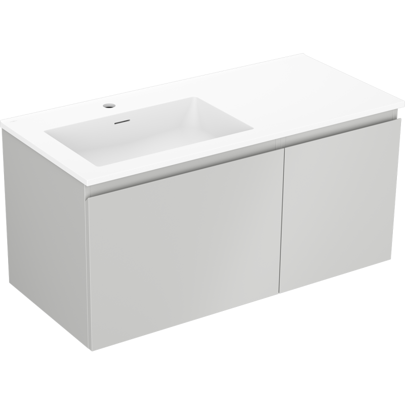 Mexen Orio szafka łazienkowa 100 cm z umywalką Otis lewą, 1S, 1D, szara mat/biała mat - 91A13-10047-3-BBFF62-W18L01