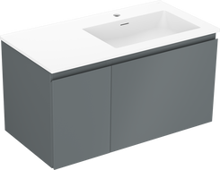 Mexen Orio szafka łazienkowa 90 cm z umywalką Otis prawą, 1S, 1D, grafit mat/biała mat - 91A13-09047-3-BBFF66-W18P01