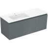 Mexen Rivel szafka łazienkowa 120 cm z umywalką Otis lewą, 1S, 1D, ryflowana, grafit mat/biała mat - 91A23-12047-3-BBFF66-W18L01