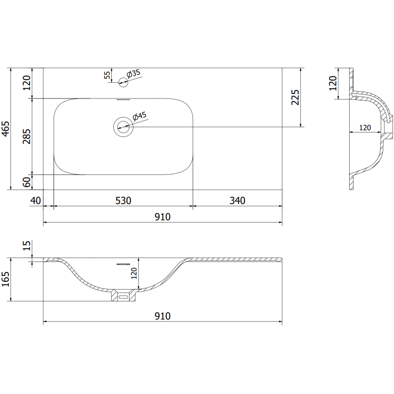Mexen Orio szafka łazienkowa 90 cm z umywalką Vela lewą, 1S, 1D, biała połysk - 91A13-09047-3-BBFF00-W23L00